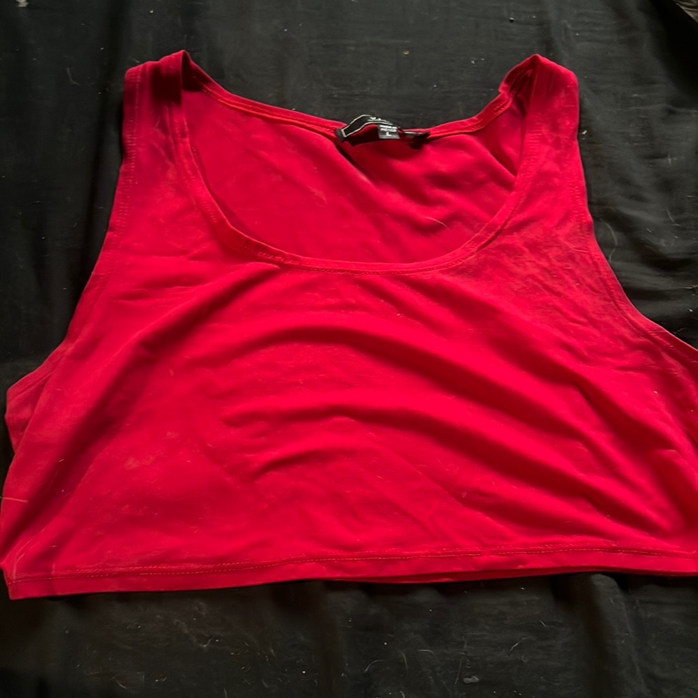 Red tank top/ flare pant set size large